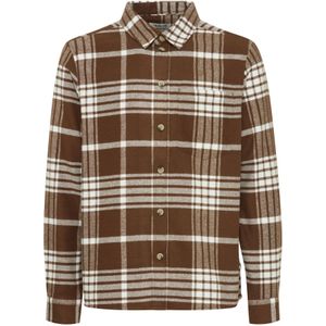 !Solid Overhemd 'Nab'  donkerbruin / offwhite