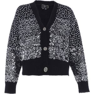 faina Gebreid vest  zwart / zilver