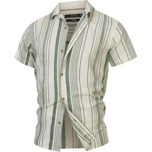 INDICODE JEANS Overhemd 'Kiss'  groen / wit