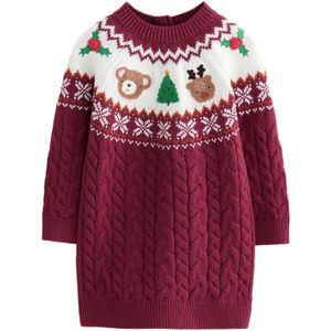 Next Jurk  beige / pruim / wit