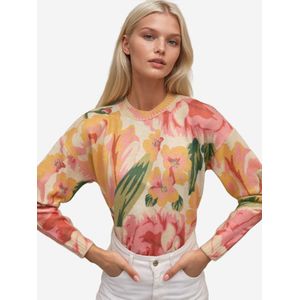 Hiccup Trui  crème / groen / abrikoos / pink