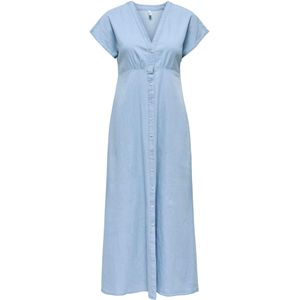 Onlnova - Lange Jurk - V-Hals - Korte Mouwen - Regular Fit