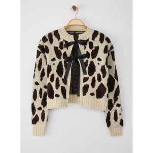 Trendyol Gebreid vest  crème / bruin / zwart