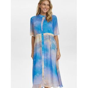 NÜMPH Jurk ' KYNDALL '  kobaltblauw / gemengde kleuren