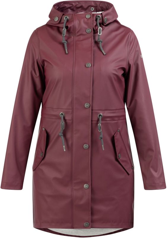 Usha - Functionele Mantel - Donkergrijs/Wijnrood - Regenjas