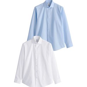 Next Overhemd  lichtblauw / wit