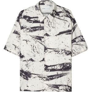 Bershka Overhemd  ecru / zwart