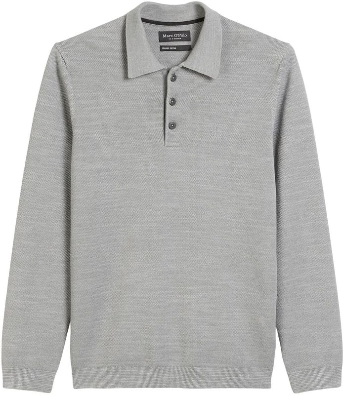 Marc O'Polo - Herenpoloshirt - Effen - Regular Fit - Lange Mouwen - Puur Katoen