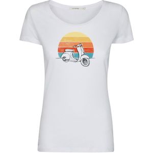 GREENBOMB Shirt 'Lifestyle Scooter'  aqua / geel / donkeroranje / wit