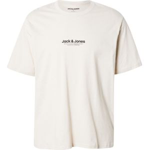 JACK & JONES Shirt 'JWHVESTERBRO'  lichtbeige / zwart