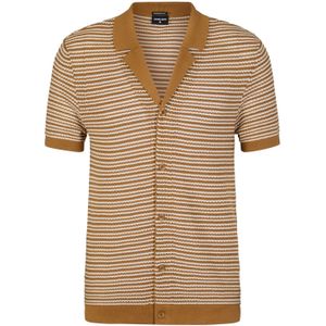 STRELLSON Overhemd 'Adrian'  karamel / wit