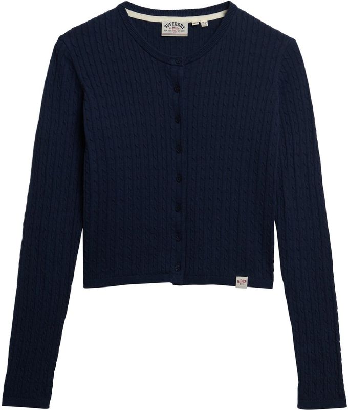 Superdry - Micro Cable - Cardigan - Slim Fit - Ronde Hals