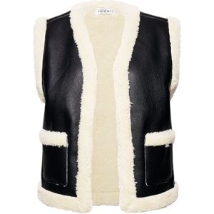 Studio Untold Bodywarmer  ecru / zwart