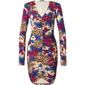 Just Cavalli Jurk  crème / blauw / bruin / magenta