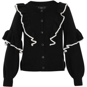 faina Gebreid vest  zwart / wit