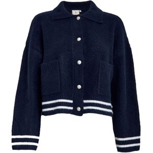 Peppercorn Gebreid vest 'Kamilla'  donkerblauw / wit