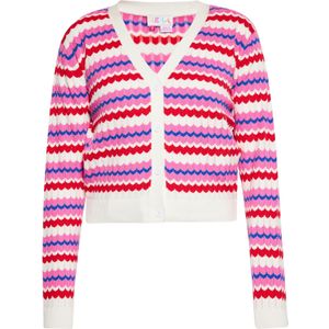 IZIA Gebreid vest  lila / pink / rood / wit