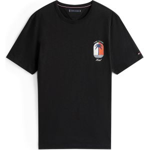 TOMMY HILFIGER Shirt 'PALM TREE'  donkerblauw / lichtrood / zwart / wit