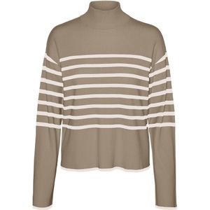 VERO MODA Trui 'NEW HAPPINESS'  crème / bruin