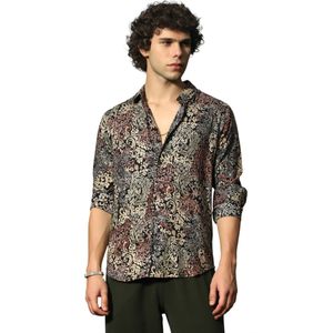 Campus Sutra Overhemd 'Nia'  beige / basaltgrijs / donkerrood / zwart