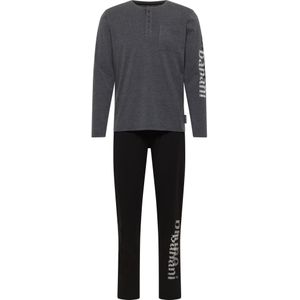 Bruno Banani Pyjama lang 'BEADLE'  antraciet / zwart / wit