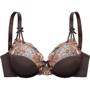 Nuance - Beugel-bh - Choco/Oranje - Bovenmateriaal 60% Polyamide, 20% Elastaan, 20% Polyester