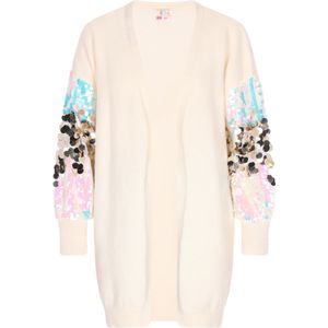 IZIA Gebreid vest  lichtblauw / pink / rosa / wolwit