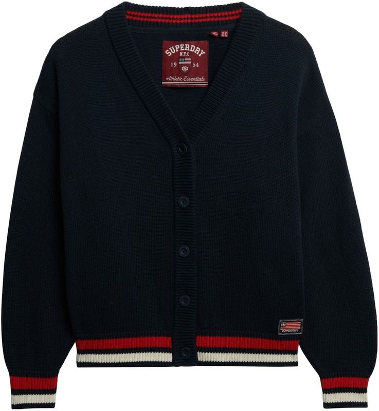 Superdry Gebreid vest  marine / rood / wit