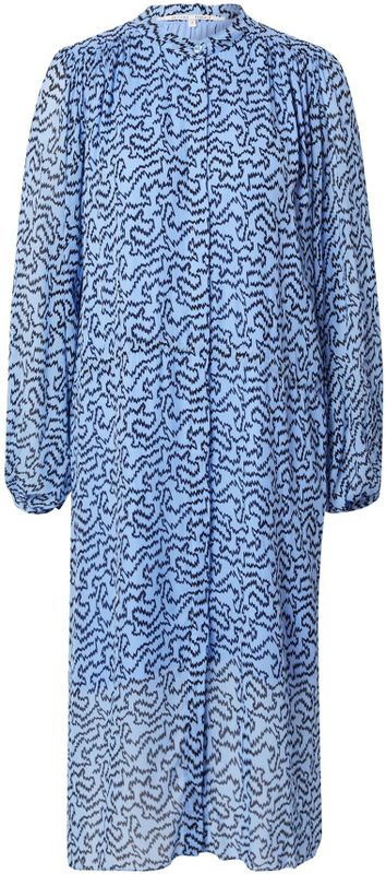 SECOND FEMALE Blousejurk 'Aronia'  navy / lichtblauw