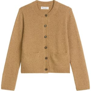 Marc O'Polo - Gebreid Vest - Cappuccino - Lange Mouw - Normale Pasvorm