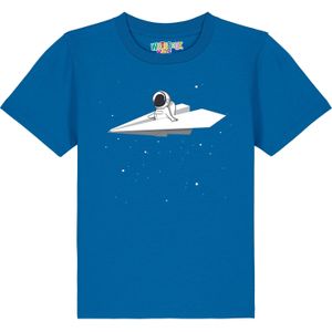 watabout.kids Shirt 'Fly Me To The Moon'  royal blue/koningsblauw / grijs / wit