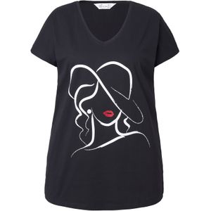 MIAMODA Shirt  rood / zwart / wit