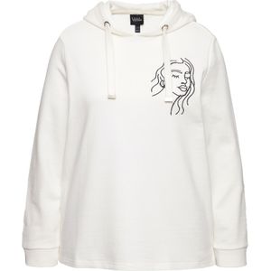 Ulla Popken Sweatshirt  zwart / offwhite