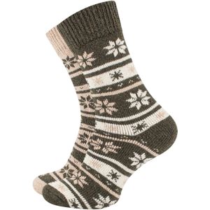 Cotton Prime Sokken  ecru / groen / wit