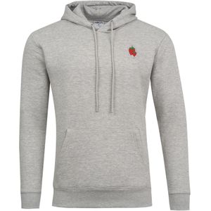 Mikon Sweatshirt 'Erdbeere'  grijs gemêleerd / grasgroen / rood