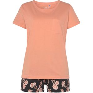 Pyjama - Roze Gedessineerd - Korte Mouwen - Ronde Hals - Steekzakken