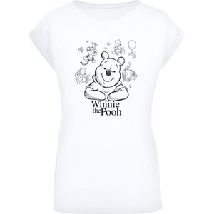 F4NT4STIC Shirt 'Disney Winnie The Pooh'  zwart / wit