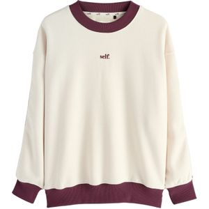 Next Sweatshirt 'Selbst'  ecru / bordeaux