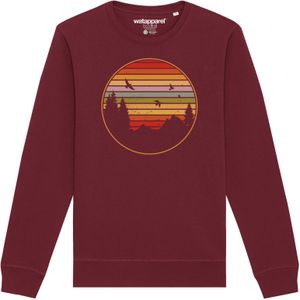 Watapparel Sweatshirt ' Sunset Berge & Tannen '  gemengde kleuren / bourgogne