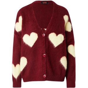 miss goodlife Gebreid vest  pasteelgeel / bordeaux