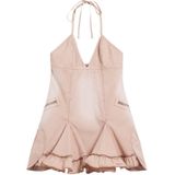 Desigual - Korte Jurk - Multicolor - Mouwloos - Diepe V-hals - Uitlopende Rok met Godets