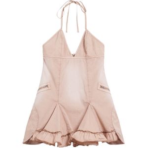 Desigual - Korte Jurk - Multicolor - Mouwloos - Diepe V-hals - Uitlopende Rok met Godets