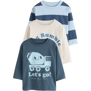 Next Shirt  crème / blauw / marine