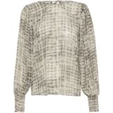 Kaffe - KA Trinike - Blouse - Beige / Lichtgrijs - Lange Mouw