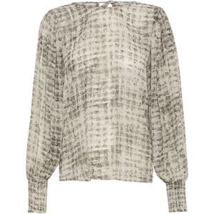 Kaffe - KA Trinike - Blouse - Beige / Lichtgrijs - Lange Mouw