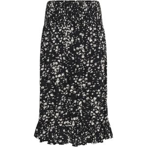 KAFFE CURVE Rok 'Bella'  zwart / wit
