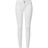 Stretchbroeken - Effen - Denim - Mid Waist - 7/8 Lengte - Skinny Pasvorm