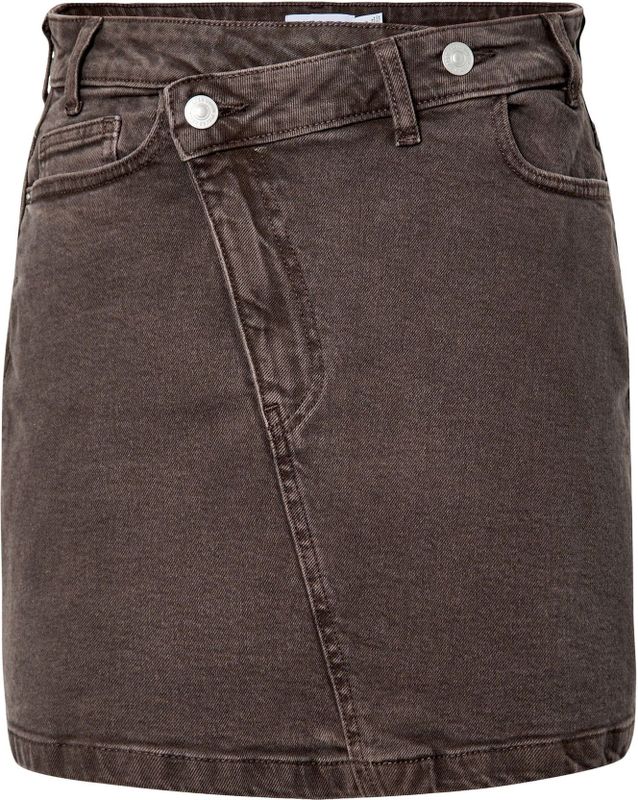 Pcselma - Denim Minirok - Asymmetrische Rok - Mid-Waist