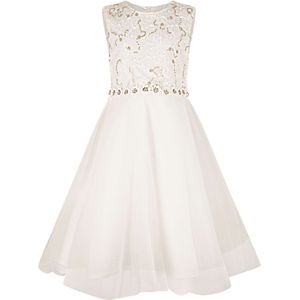 happy girls Jurk  goud / transparant / wit