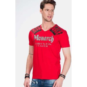 CIPO & BAXX Shirt  grijs / bloedrood / zwart / offwhite